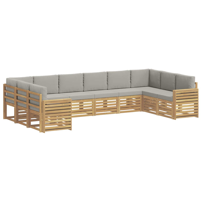 Set de canapele de exterior 10 pcs Alb și gri deschis WALTI