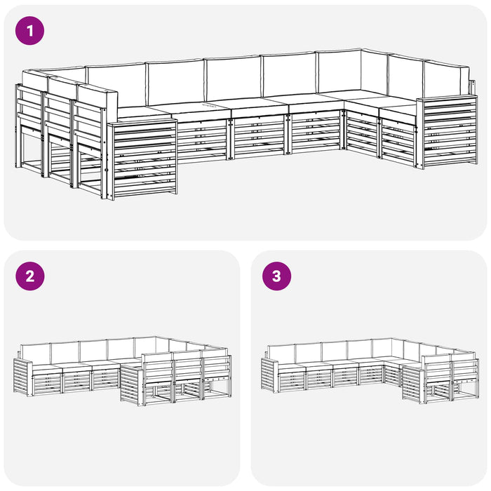Set de canapele de exterior 10 pcs Alb și antracit WALTI