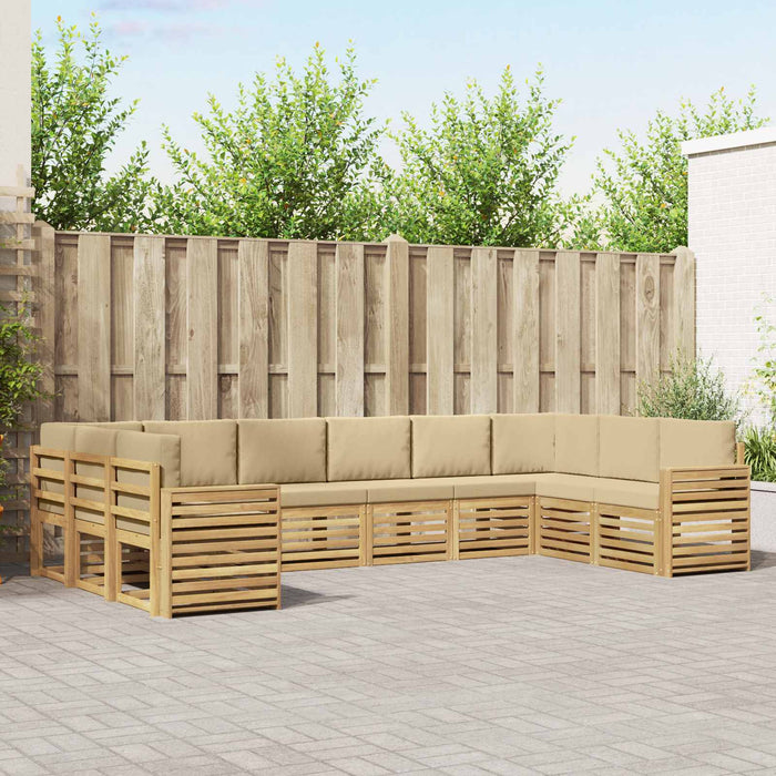 Set de canapele de exterior 10 pcs Alb și Bej - WALTI WALTI