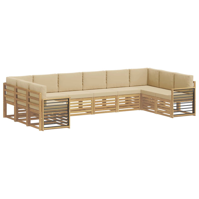 Set canapea sectională 10 pcs Alb și Bej 363 x 187,5 x 73 cm WALTI