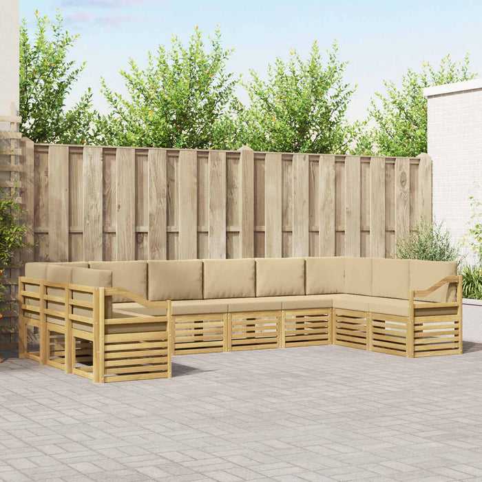 Set canapea sectională 10 pcs Alb și Bej 363 x 185,5 x 73 cm WALTI