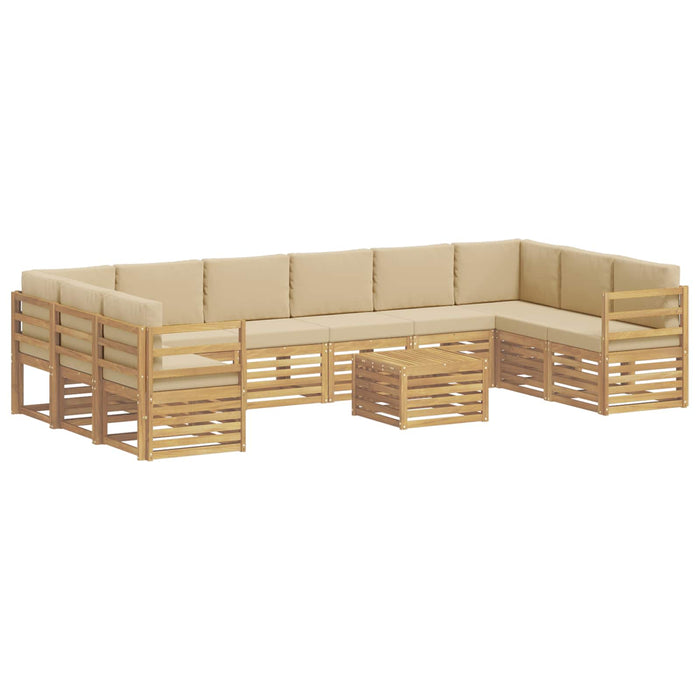 Set de canapele de exterior 11 pcs Alb și Bej 59 x 59 x 37 cm WALTI
