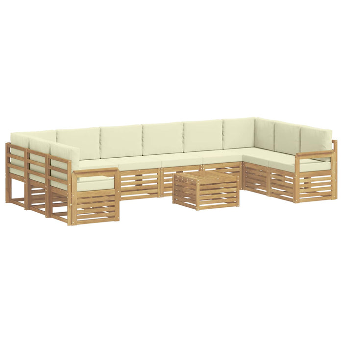 Set de canapele de exterior 8 pcs Alb și Crem 59 x 59 x 37 cm WALTI