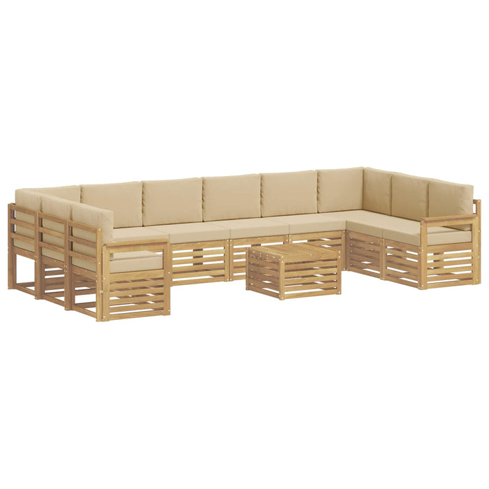 Set de canapele de exterior 8 pcs Alb și Bej 59 x 59 x 37 cm WALTI