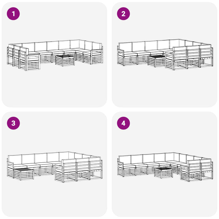 Set de canapele de exterior 8 pcs Alb și Bej 59 x 59 x 37 cm WALTI