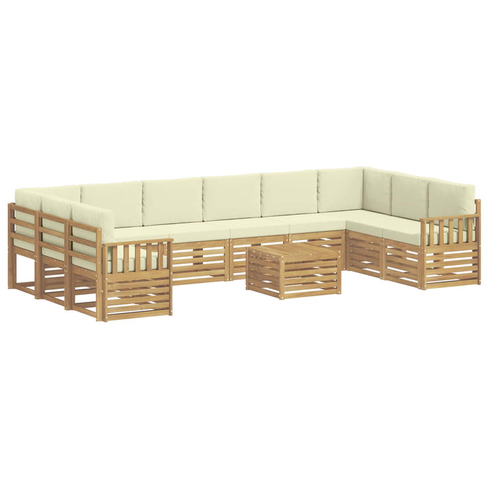 Set de canapele de exterior 8 pcs Alb și Crem 59 x 59 x 37 cm WALTI