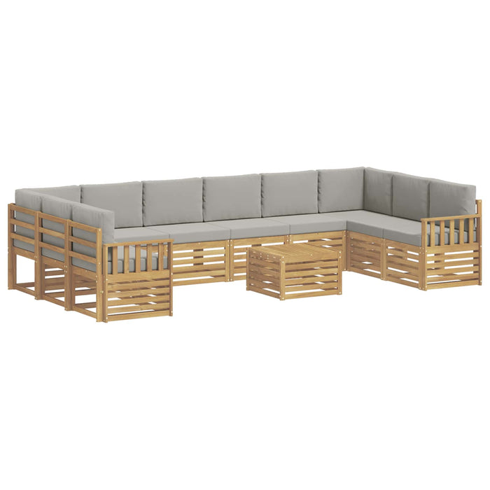 Set de canapele de exterior 8 pcs Alb și gri deschis WALTI