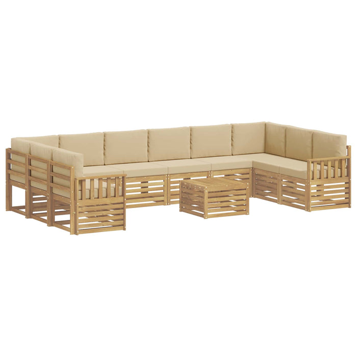 Set de canapele de exterior 8 pcs Alb și Bej 59 x 59 x 37 cm WALTI