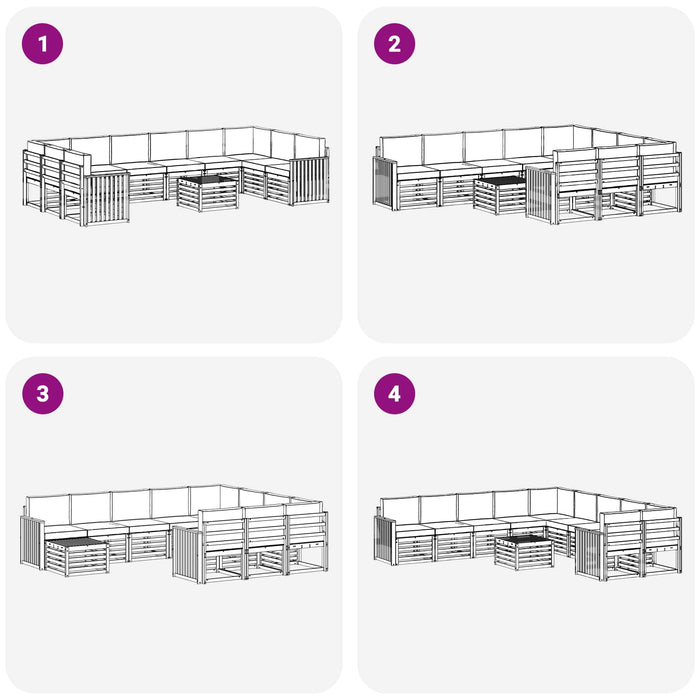 Set de canapele de exterior 11 pcs Alb și antracit WALTI