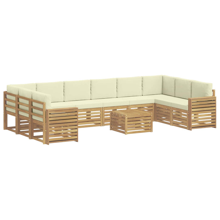 Set de canapele de exterior 11 pcs Alb și crem 59 x 59 x 37 cm - WALTI WALTI