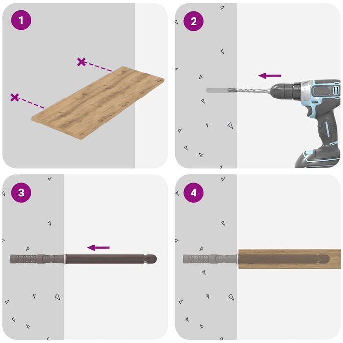 Suporturi pentru rafturi flotante 12 pcs Bej Ø10 x 170 mm Oțel - WALTI WALTI