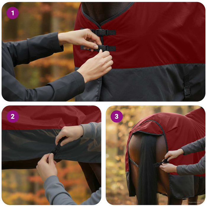Pătură pentru cai Verde închis și negru 165 cm Poliester - WALTI WALTI