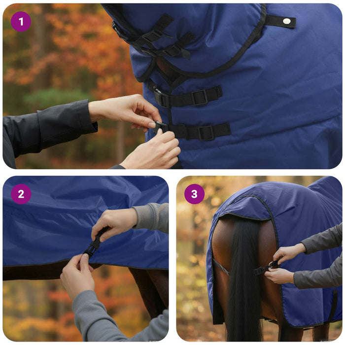 Pătură pentru cai Verde închis și negru 95 cm Poliester - WALTI WALTI