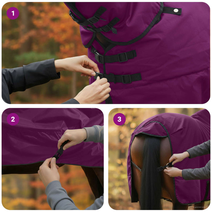 Pătură pentru cai Verde închis și negru 105 cm Poliester - WALTI WALTI