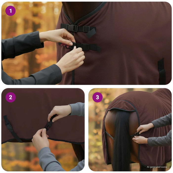Pătură pentru cai Maro Întunecat Complet Poliester - WALTI WALTI