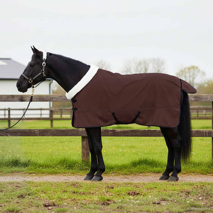 Pătură pentru cai Maro Întunecat Complet 155 cm Fleece polar - WALTI WALTI