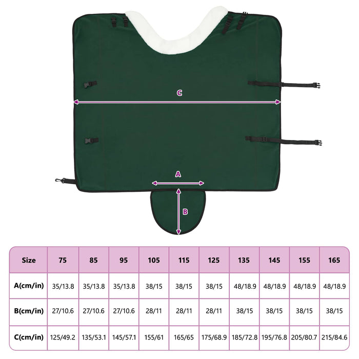 Pătură pentru cai Verde închis complet 145 cm Fleece polar - WALTI WALTI
