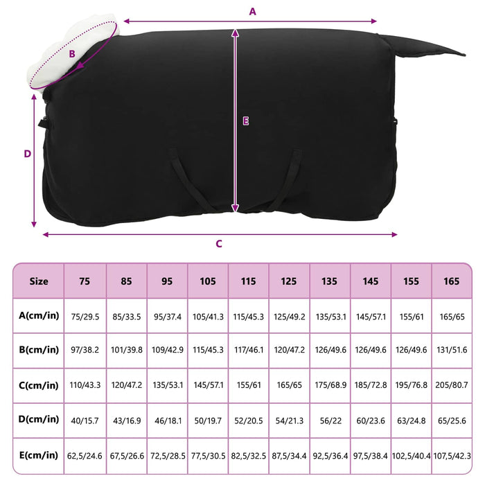 Pătură pentru cai Negru 115 cm Fleece polar - WALTI WALTI
