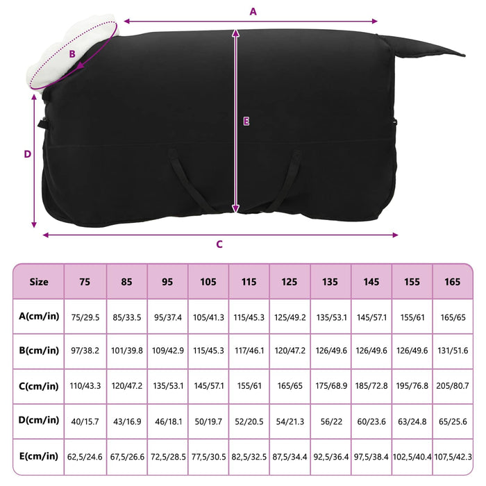 Pătură pentru cai Negru 135 cm Fleece polar - WALTI WALTI