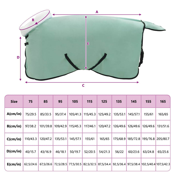 Pătură pentru cai Verde închis complet 85 cm Fleece polar - WALTI WALTI
