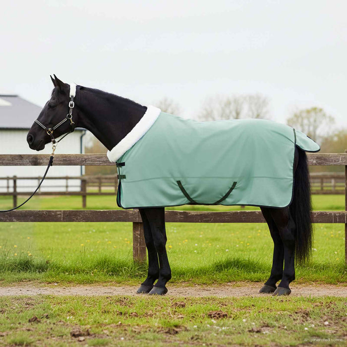 Pătură pentru cai Verde închis complet 145 cm Fleece polar - WALTI WALTI
