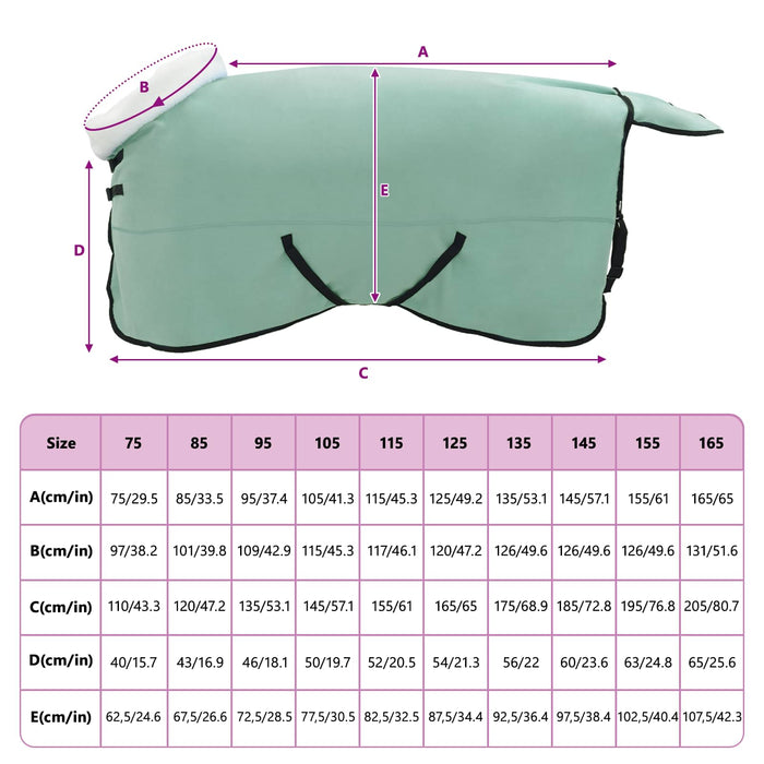 Pătură pentru cai Verde închis complet 145 cm Fleece polar - WALTI WALTI