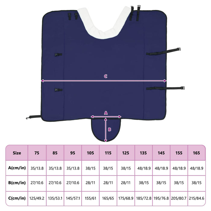 Pătură pentru cai Albastru marin 135 cm Fleece polar - WALTI WALTI