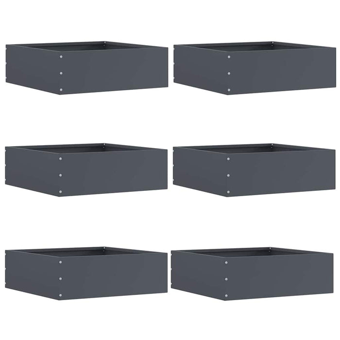 Margine pentru gazon 6 pcs Antracit 40 x 40 x 13 cm Oțel - WALTI WALTI