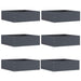 Margine pentru gazon 6 pcs Antracit 40 x 40 x 13 cm Oțel - WALTI WALTI