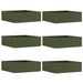 Margine pentru gazon 6 pcs Verde măsliniu 40 x 40 x 13 cm Oțel - WALTI WALTI