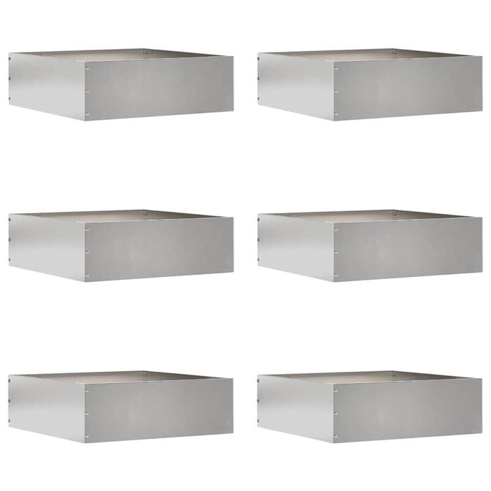 Margine pentru gazon 6 pcs Argintiu 40 x 40 x 13 cm - WALTI WALTI