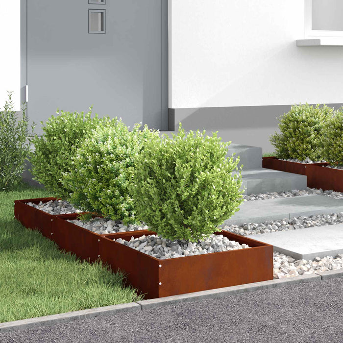 Margine pentru gazon 6 pcs Ruginit 40 x 40 x 13 cm - WALTI WALTI