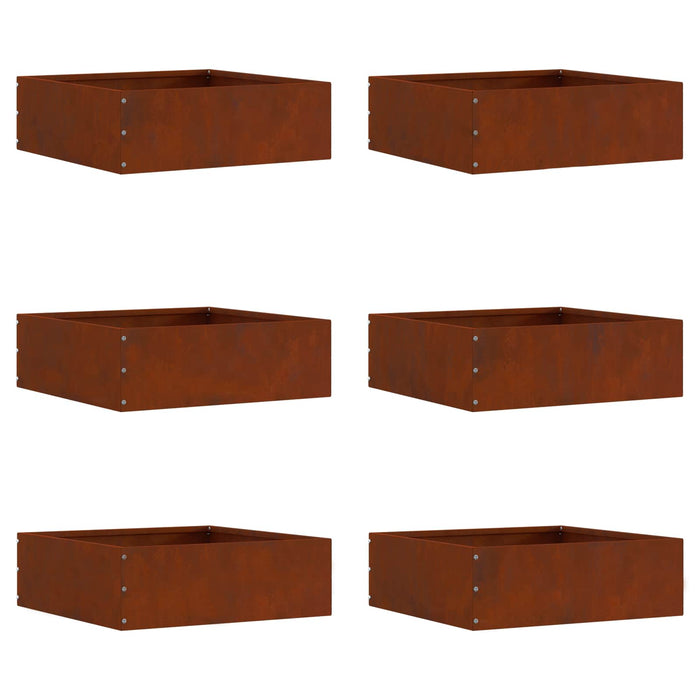 Margine pentru gazon 6 pcs Ruginit 40 x 40 x 13 cm - WALTI WALTI