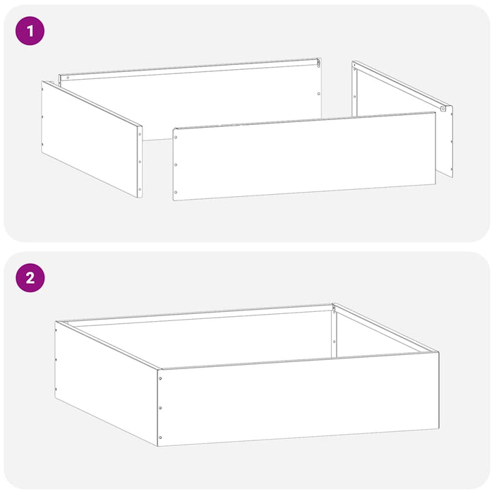 Margine pentru gazon Alb 50 x 50 x 13 cm Oțel - WALTI WALTI