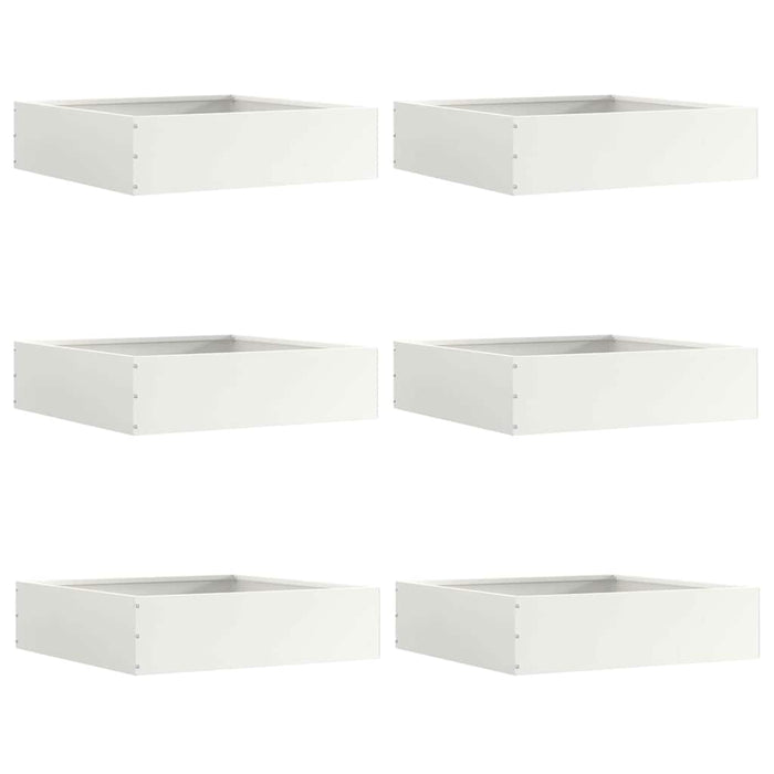Margine pentru gazon 6 pcs Alb 50 x 50 x 13 cm Oțel - WALTI WALTI
