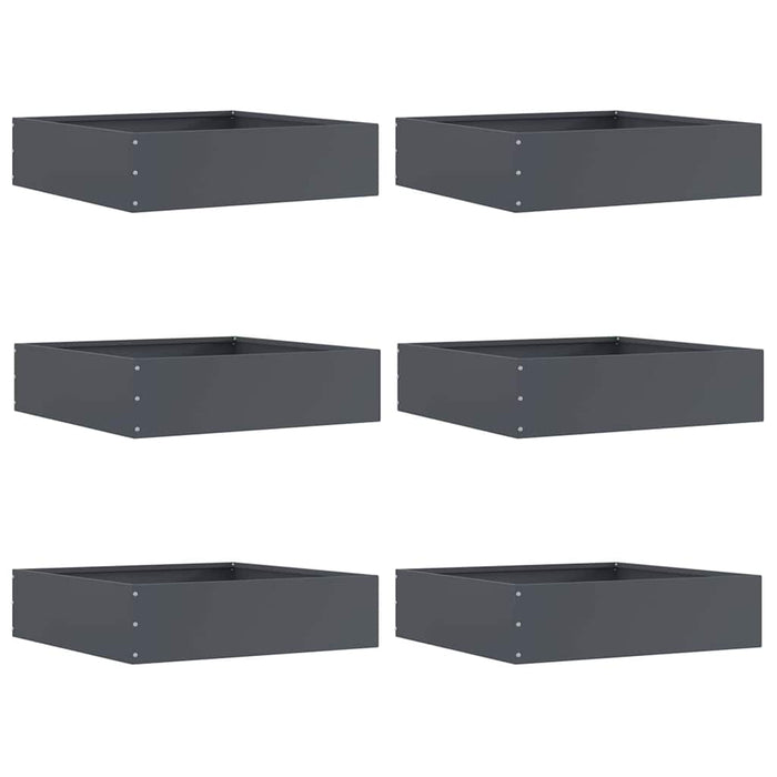 Margine pentru gazon 6 pcs Antracit 50 x 50 x 13 cm Oțel - WALTI WALTI