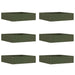 Margine pentru gazon 6 pcs Verde măsliniu 50 x 50 x 13 cm Oțel - WALTI WALTI