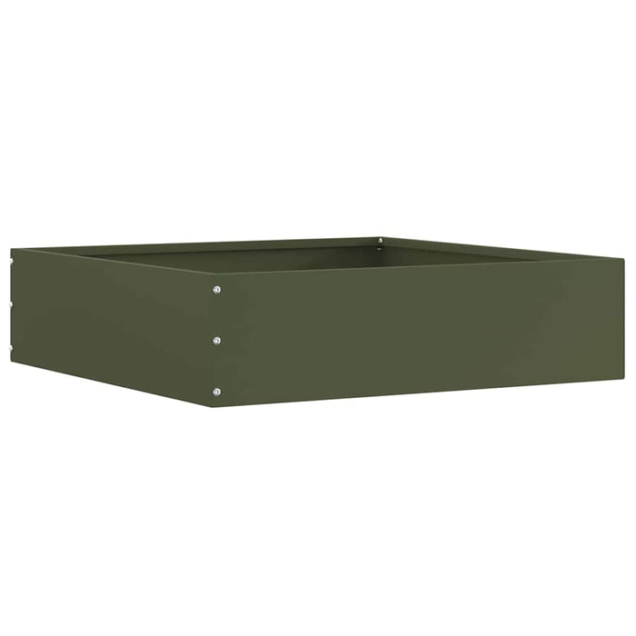 Margine pentru gazon 6 pcs Verde măsliniu 50 x 50 x 13 cm Oțel - WALTI WALTI