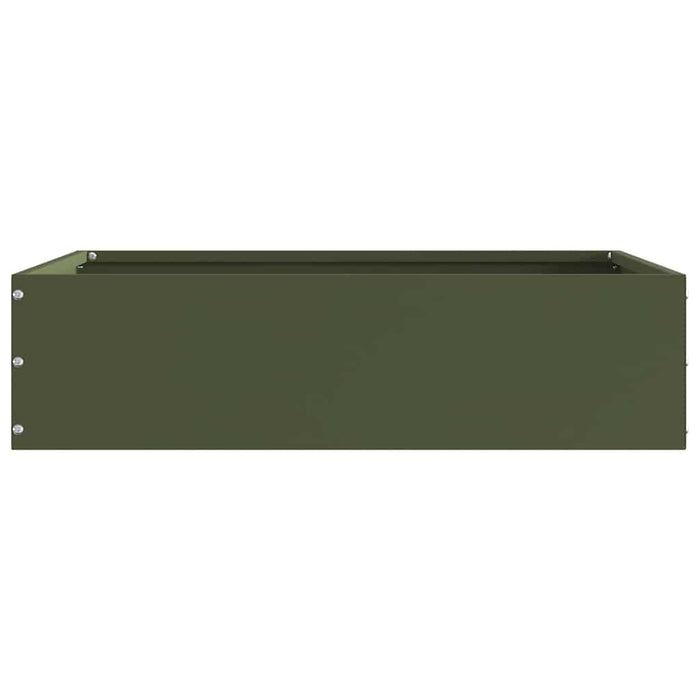 Margine pentru gazon 6 pcs Verde măsliniu 50 x 50 x 13 cm Oțel - WALTI WALTI