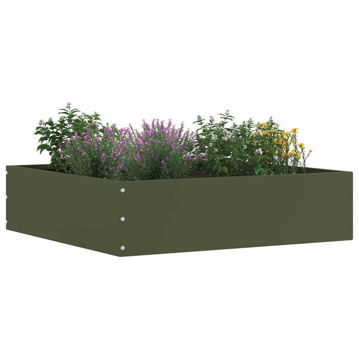 Margine pentru gazon 6 pcs Verde măsliniu 50 x 50 x 13 cm Oțel - WALTI WALTI