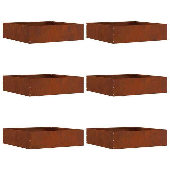 Margine pentru gazon 6 pcs Ruginit 50 x 50 x 13 cm - WALTI WALTI