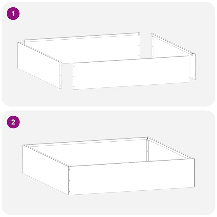 Margine pentru gazon Negru 60 x 60 x 13 cm Oțel - WALTI WALTI