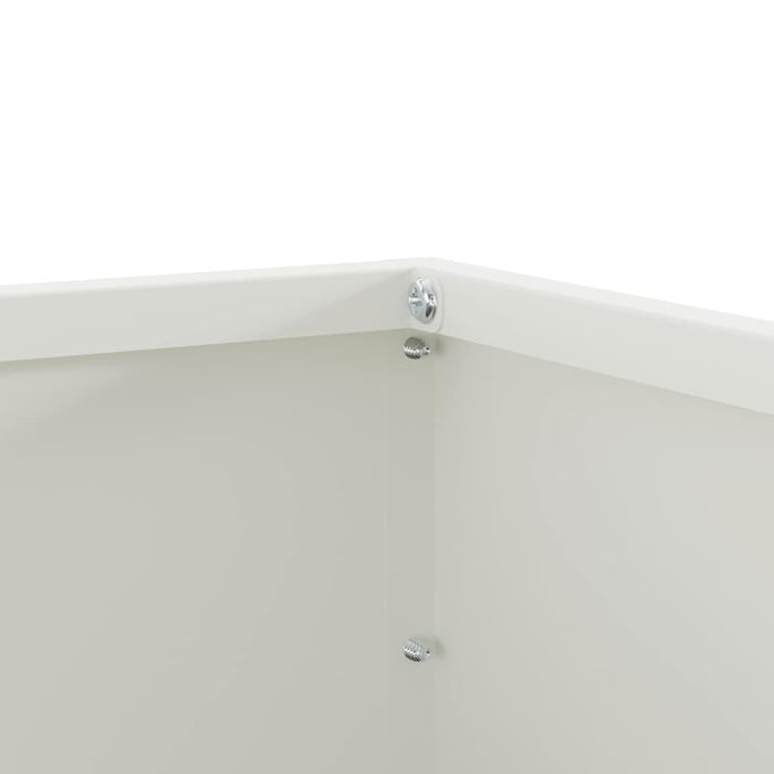 Margine pentru gazon 6 pcs Alb 60 x 60 x 13 cm Oțel - WALTI WALTI