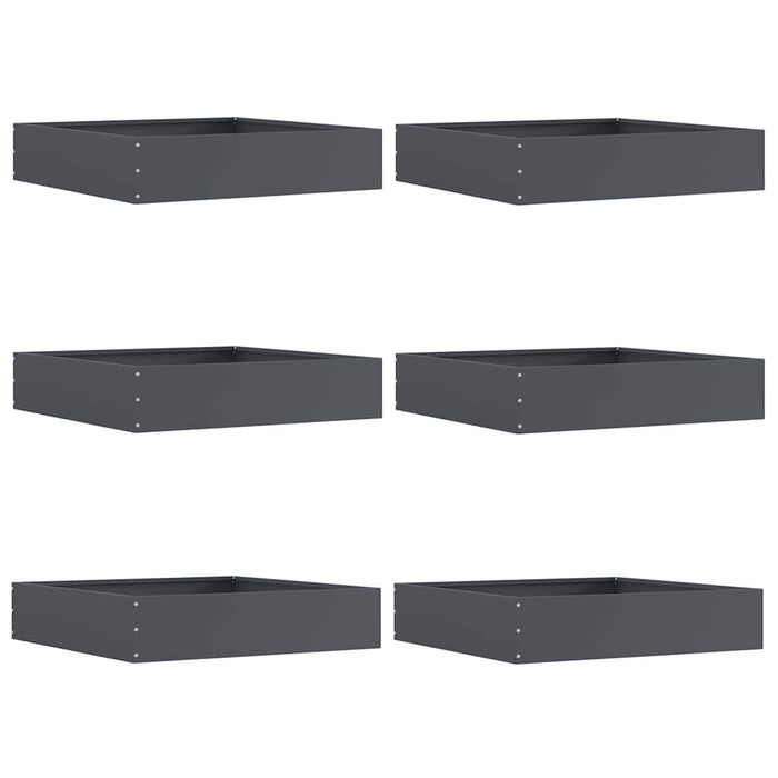 Margine pentru gazon 6 pcs Antracit 60 x 60 x 13 cm Oțel - WALTI WALTI