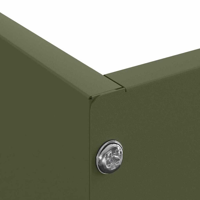 Margine pentru gazon Verde măsliniu 60 x 60 x 13 cm Oțel - WALTI WALTI