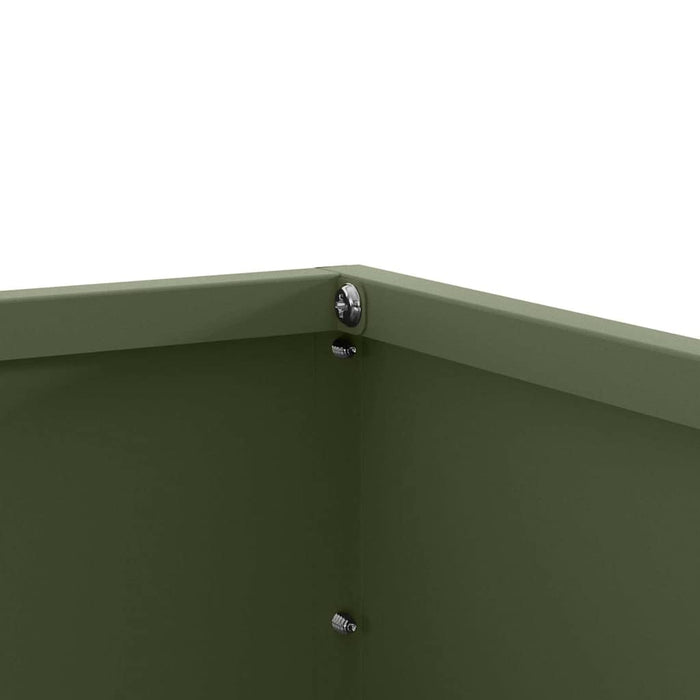 Margine pentru gazon 6 pcs Verde măsliniu 60 x 60 x 13 cm Oțel - WALTI WALTI