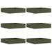 Margine pentru gazon 6 pcs Verde măsliniu 60 x 60 x 13 cm Oțel - WALTI WALTI