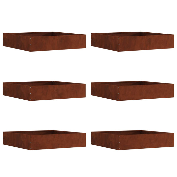 Margine pentru gazon 6 pcs Ruginit 60 x 60 x 13 cm - WALTI WALTI