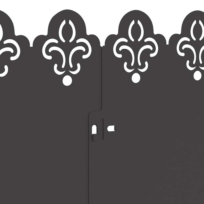 Borduri pentru gazon 10 pcs Negru 103 x 0,05 x 22 cm Oțel - WALTI WALTI