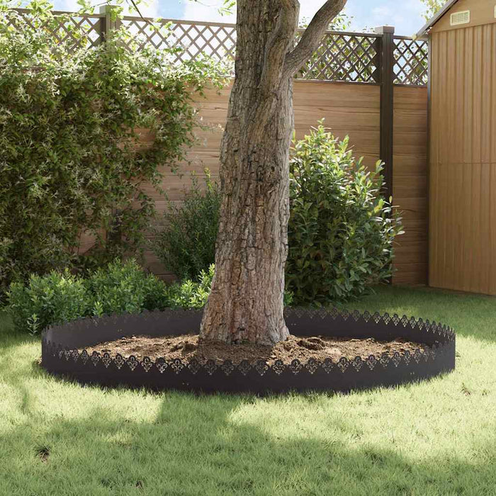 Borduri pentru gazon 10 pcs Negru 103 x 0,05 x 22 cm Oțel - WALTI WALTI